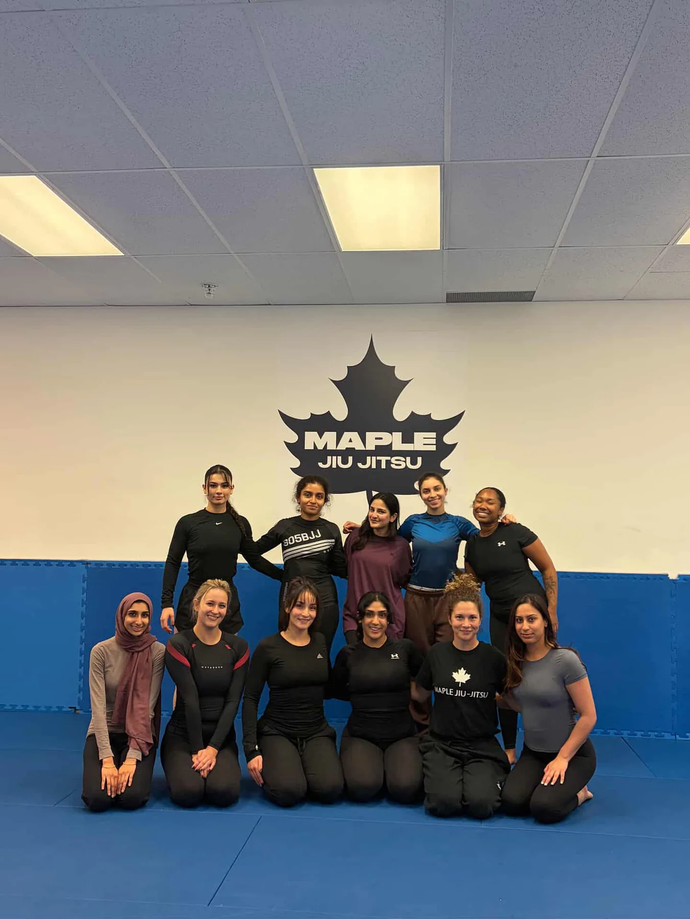 Participants in the women's self-defense class at Maple Jiu-Jitsu Academy in Maple, Ontario